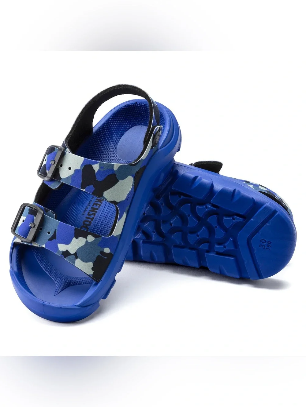 Birkenstock Kid's Mogami Birko-Flor Sandal in CMO Blue